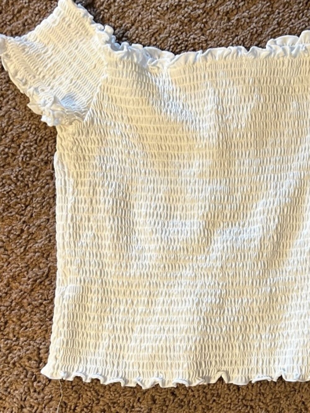 Elegant White Ruffled Crop Top - Picture 2 of 2
